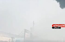 بازار قدیم قشم همچنان در آتش می‌سوزد